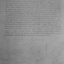 Documento relata o evento de lançamento da pedra fundamental do Edifício Félix Guisard